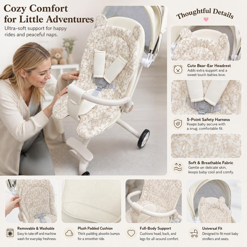 Infant Car Seat Cover - Baby-Kinderwagen-Sitzkissen Weiche Matratze Kinder-Buggy-Automatte Kinderwagen-Zubehör Sitzkissen