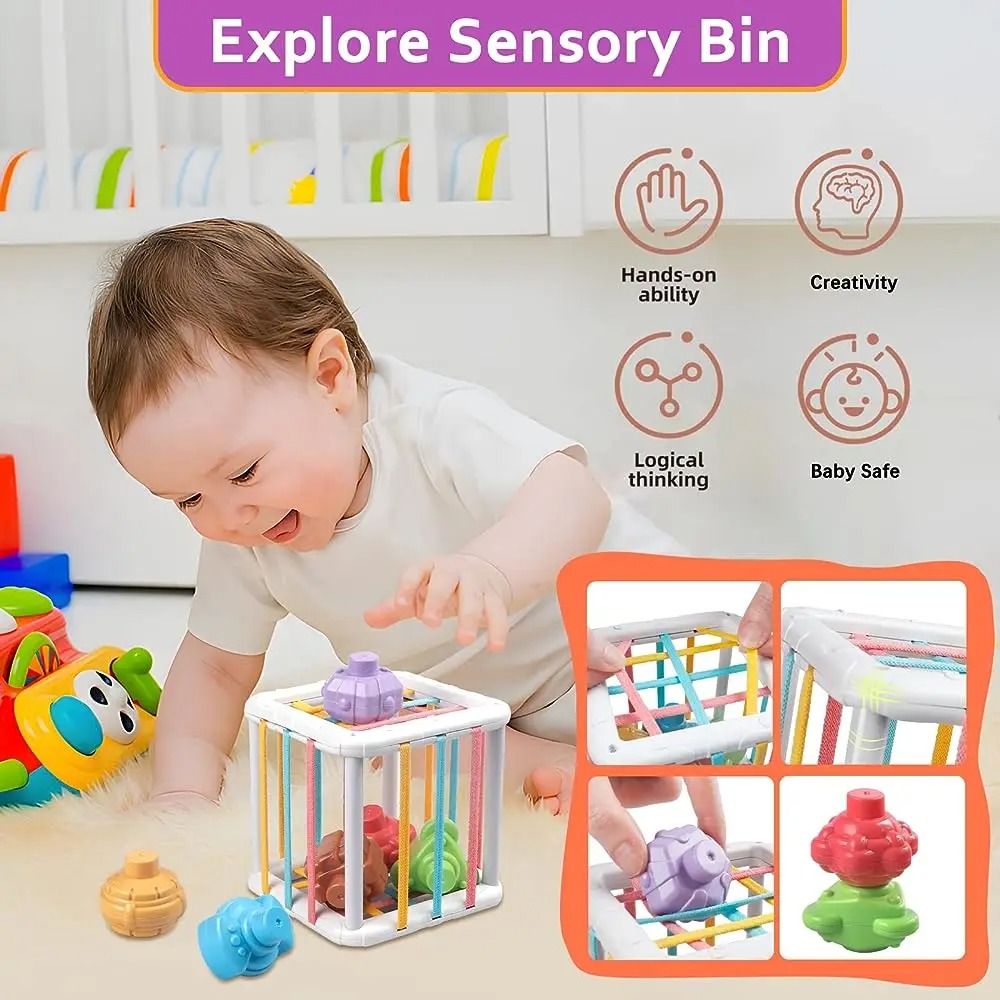 Regenbogenfarbiger Montessori- – Baby Products Toys Bewertung und Preis